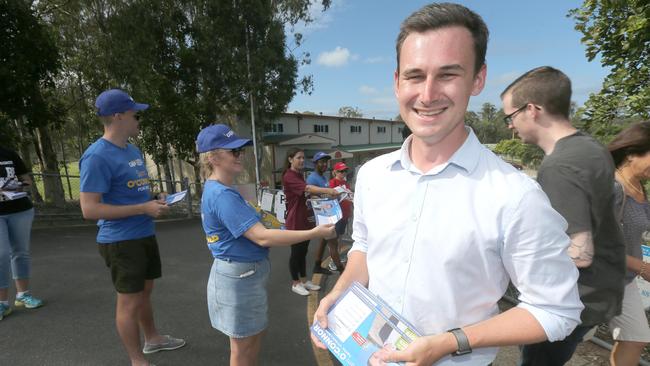 Election Gold Coast, Arundel state school, LNP Candidate for the Seat of Bonney Sam O'Connor. Picture Mike Batterham