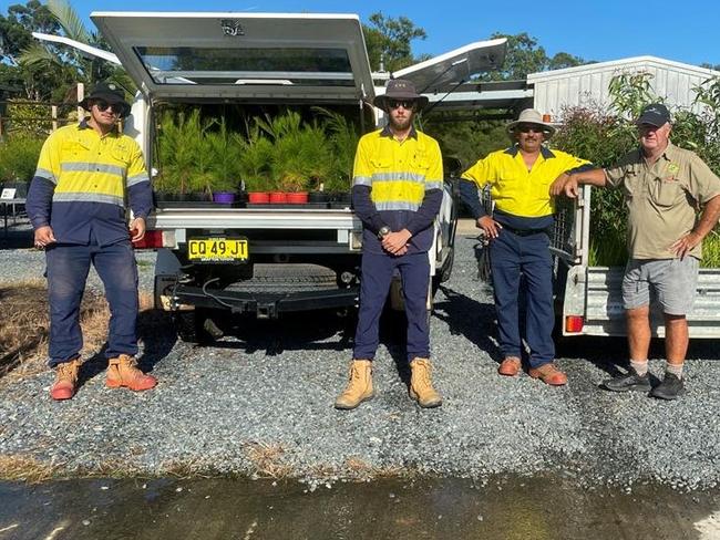 Staff from Clarence Valley Council deliver trees from the Townsend Community Nursery to the Nymboida community