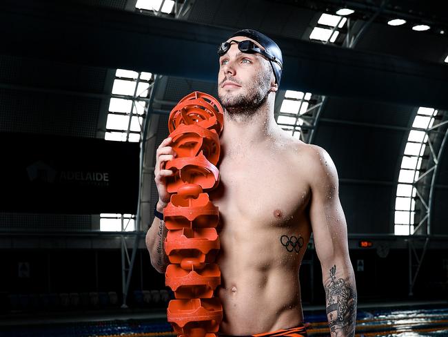 TO HOLD - NO USAGE - NO INTERNET BEFORE PUBLICATION.SWIMMING - Thursday, 9th July, 2020 - Olympian Kyle Chalmers at the Adelaide Aquatic Centre. Picture: Sarah Reed