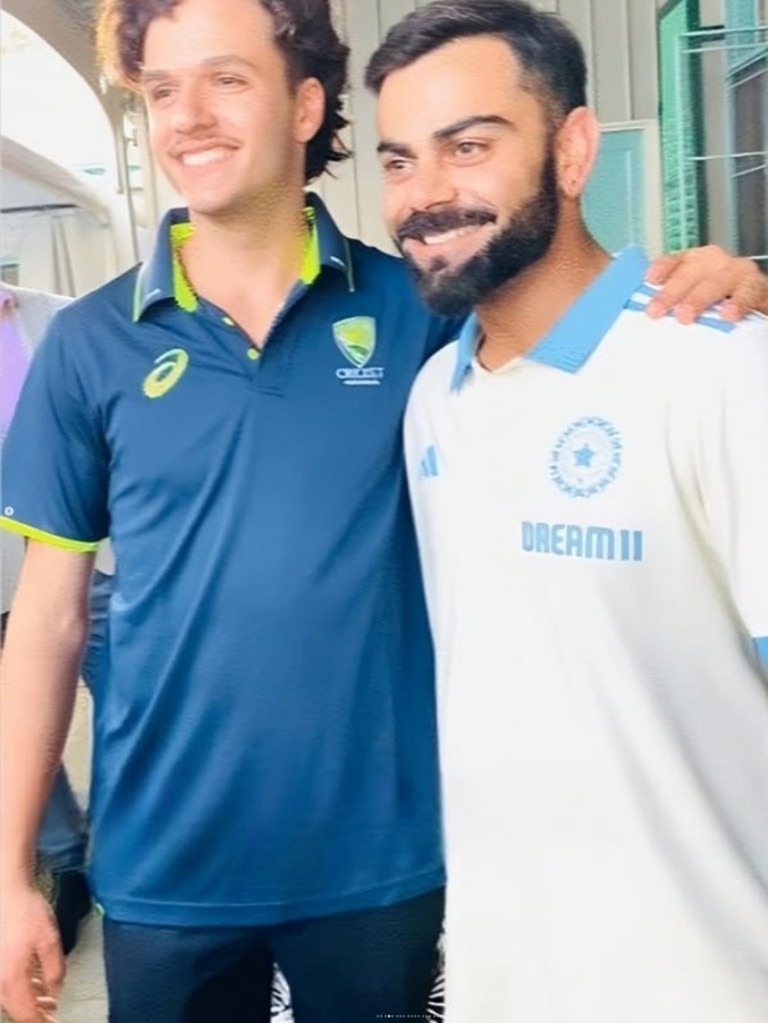 Sam Konstas and Virat Kohli in Sydney. Photo: Instagran, @virat.kohli.insider and _virat_kohli_18_club_.