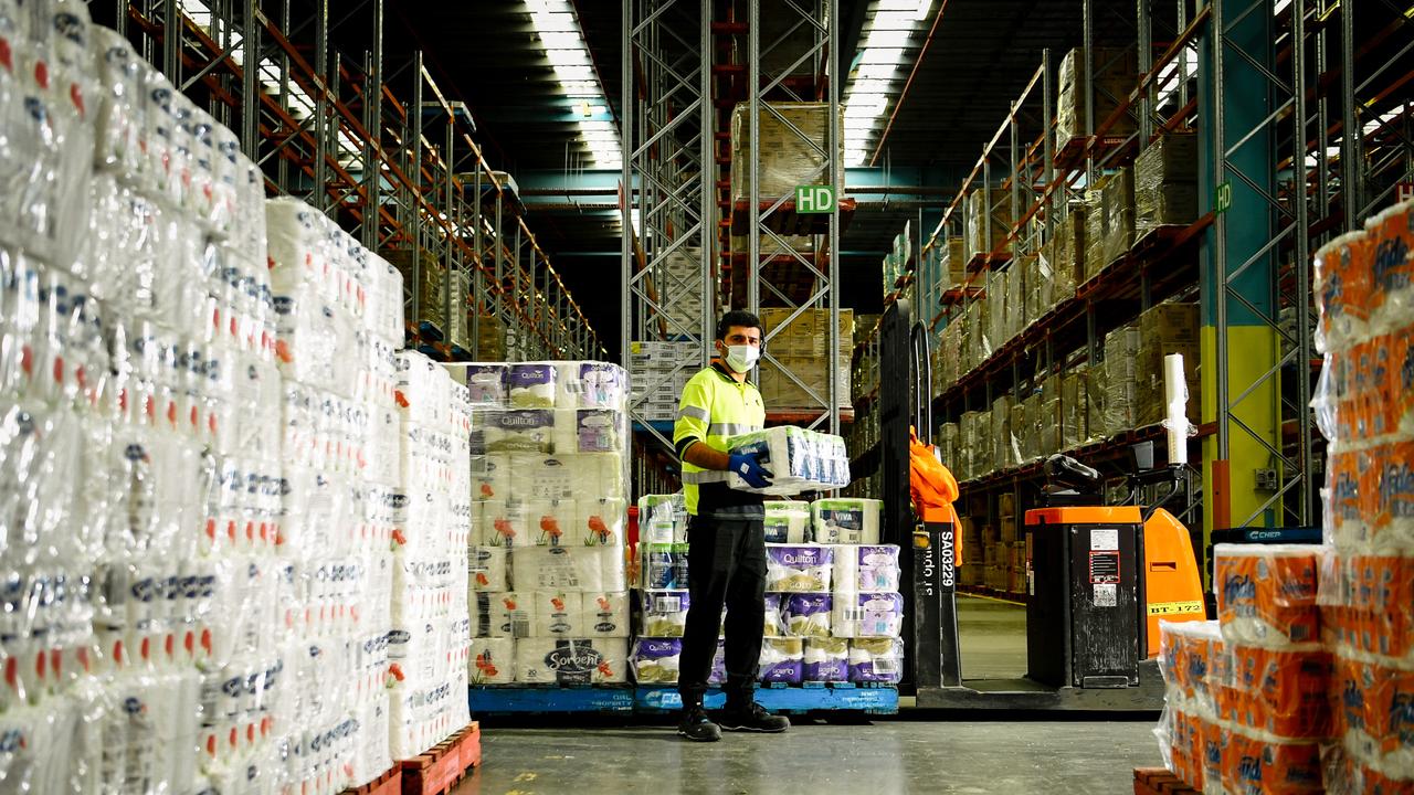 One of Woolworth’s large distribution centres, while the supermarket giant believes it could use 35 shopping centres. Picture: Morgan Sette