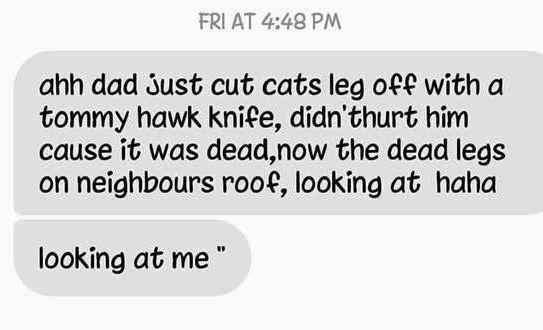 ANIMAL CRUELTY: Text messages sent by Amy Matthews.