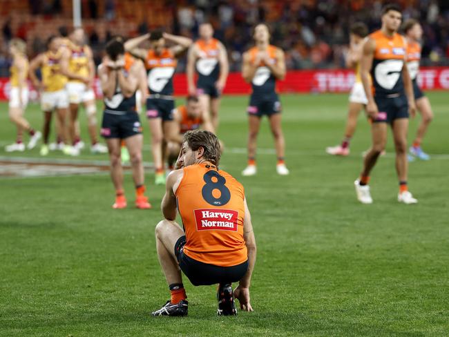 Getting over the demons of their straight-sets finals exit will be key for GWS. Picture: Phil Hillyard