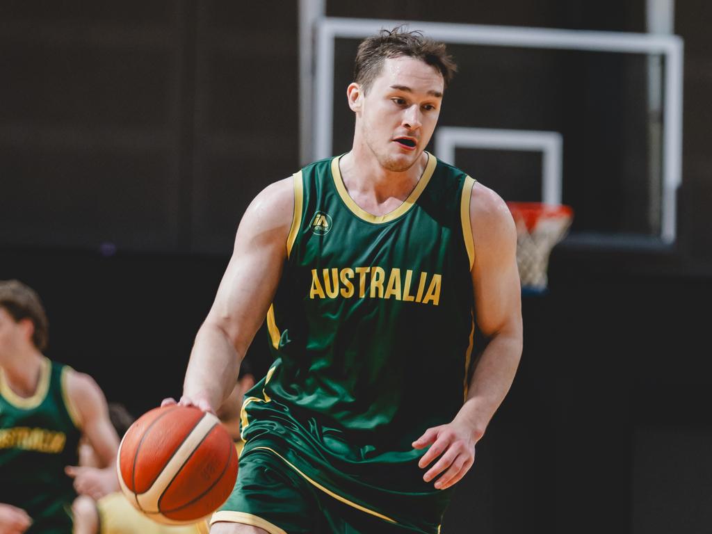 Elijah Pepper will focus on the Boomers ahead of Perth Wildcats NBL semi final series against Melbourne United. Picture: Basketball Australia