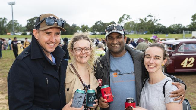 At Meatstock are (from left) Rob Andrews, Bobbie Henry, Colin Williams and Tamara Whittaker at Toowoomba Showgrounds, Saturday, April 9, 2022. Picture: Kevin Farmer