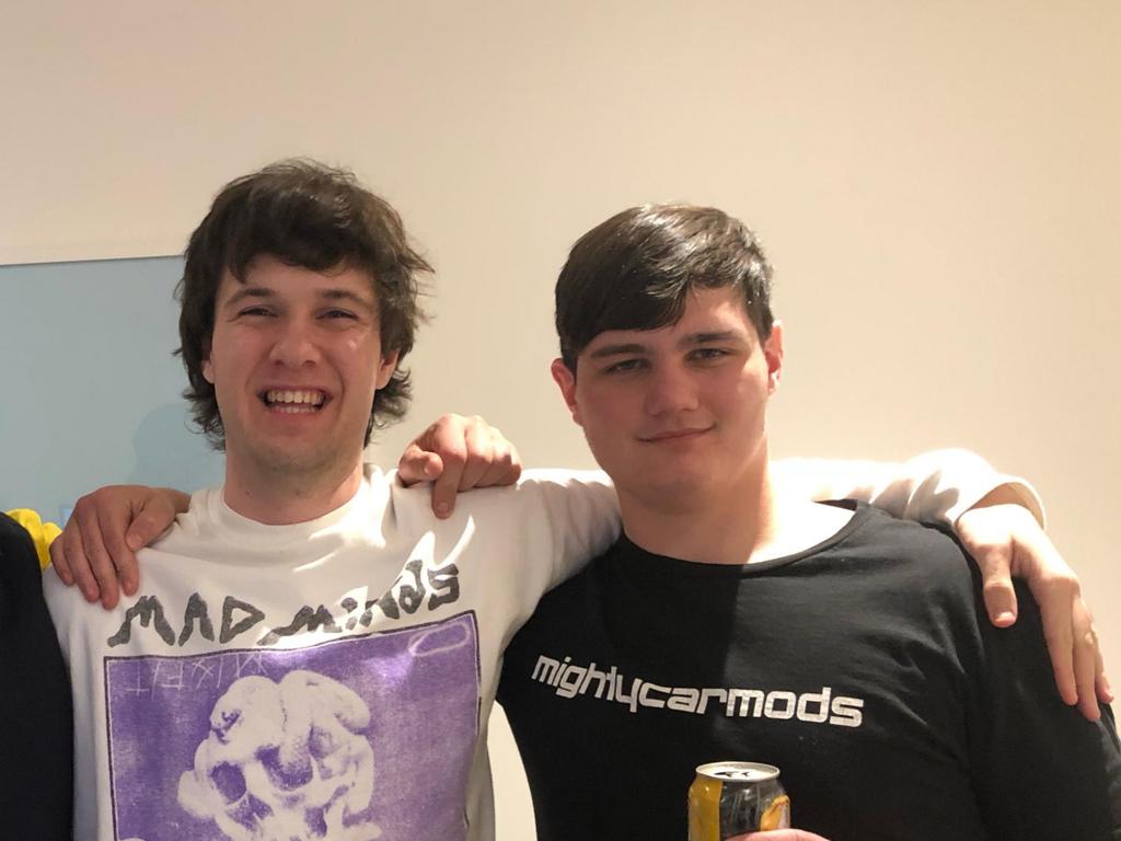 Last picture together: Will Oliver and Jacob Donohue. Picture: Supplied