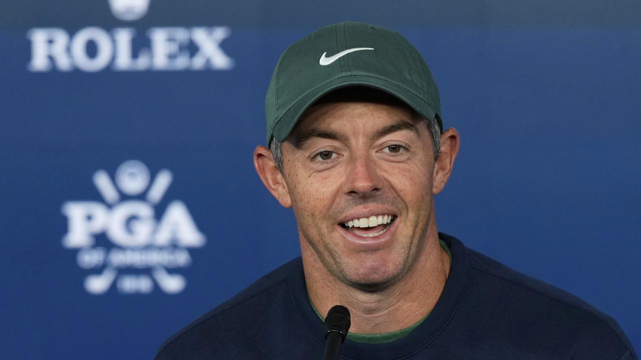 Rory McIlroy is unburdened after his Masters win. Picture: AP Photo/Matt York
