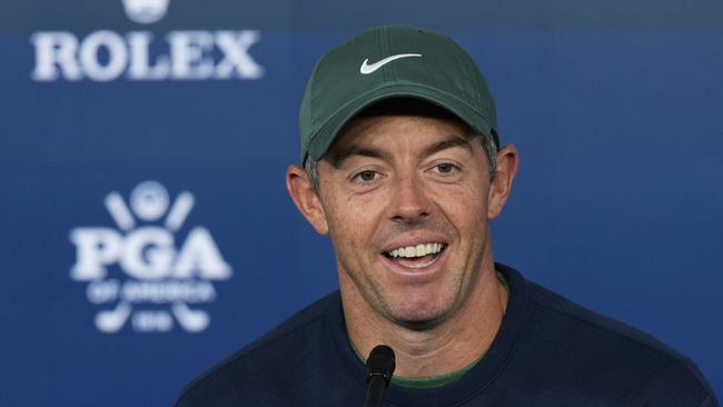 Rory McIlroy is unburdened after his Masters win. Picture: AP Photo/Matt York