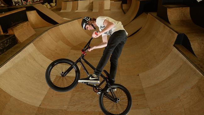 Dylan Leahy shows his style at Rampfest Indoor Skate Park.