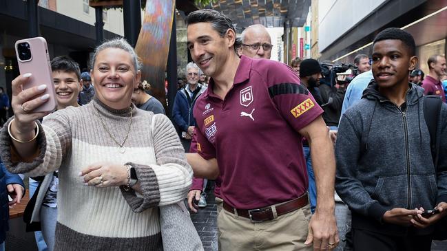 Billy found his smile to take selfies with fans. Picture: Mark Brake/Getty Images