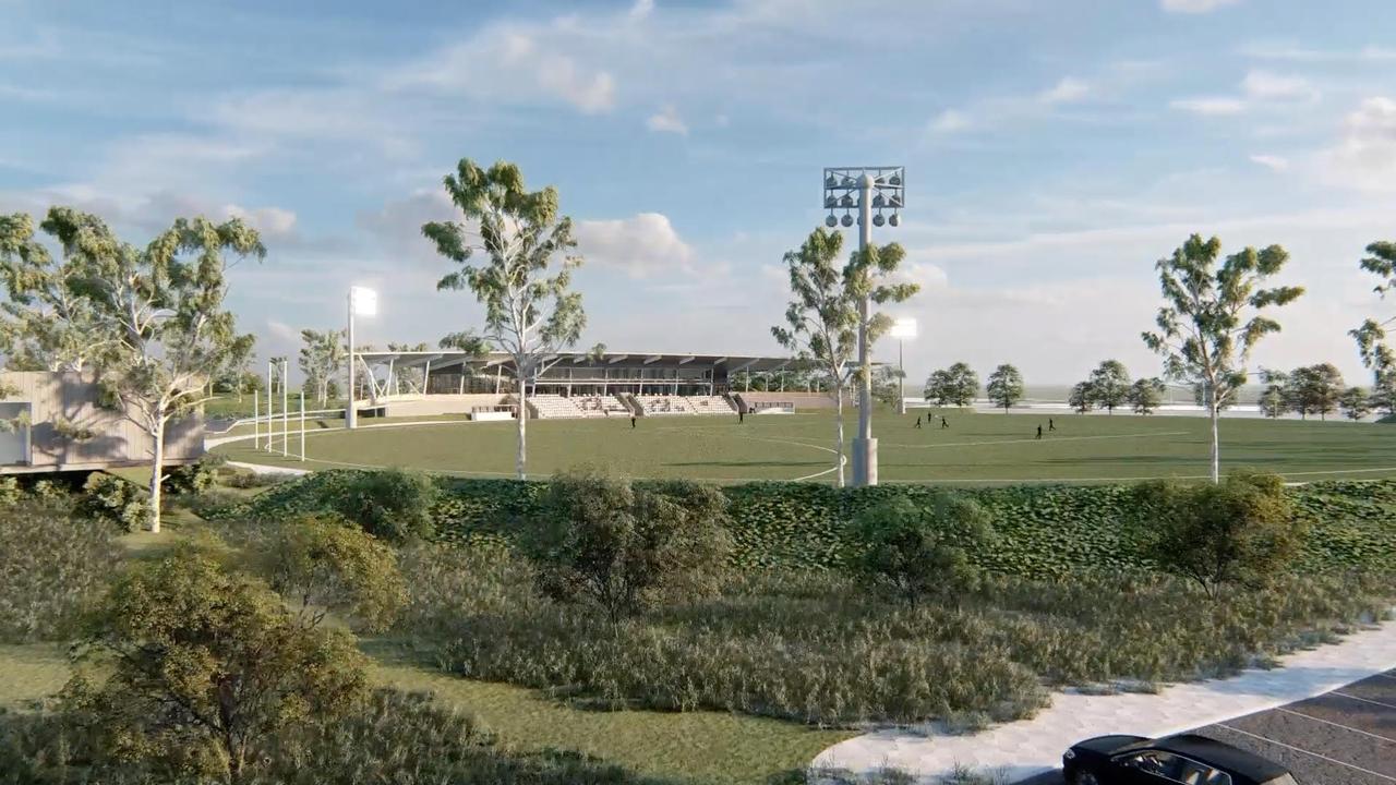 An artist’s impression of the Hawks’ new development at Dingley.