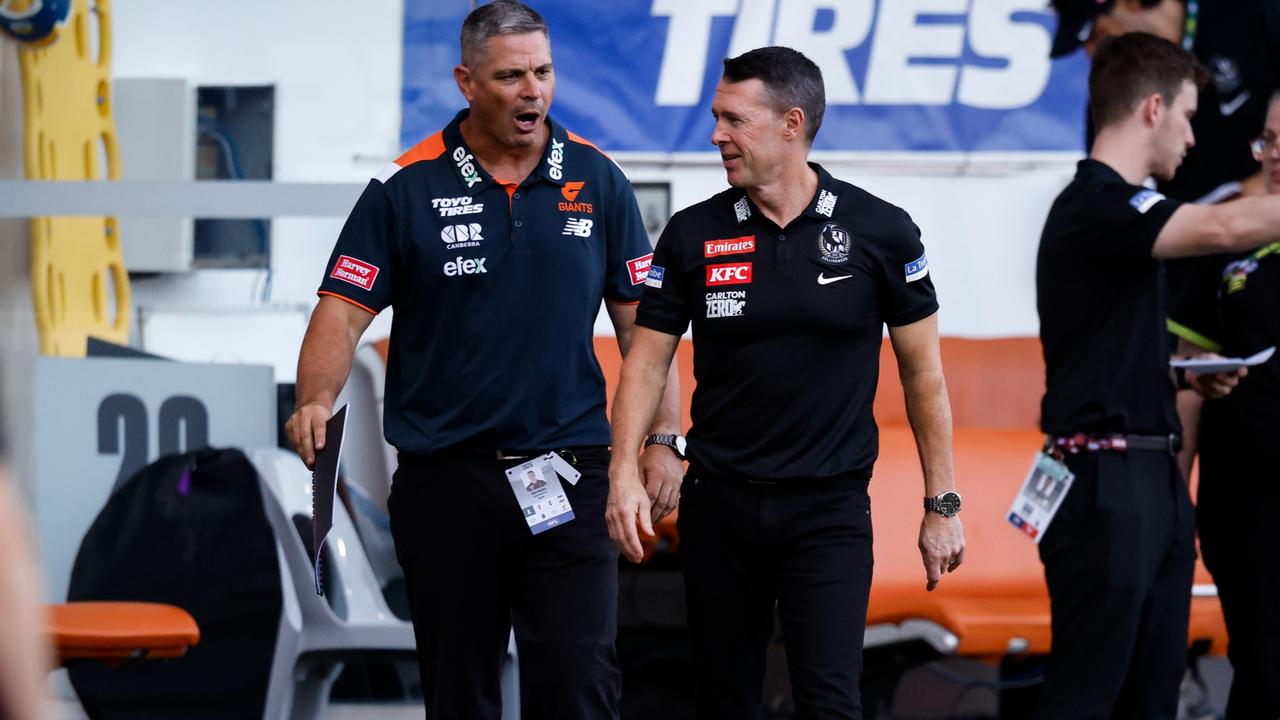 Adam Kingsley and Craig McRae are ‘old mates’ having worked together at Richmond. Picture: Dylan Burns/AFL Photos via Getty Images