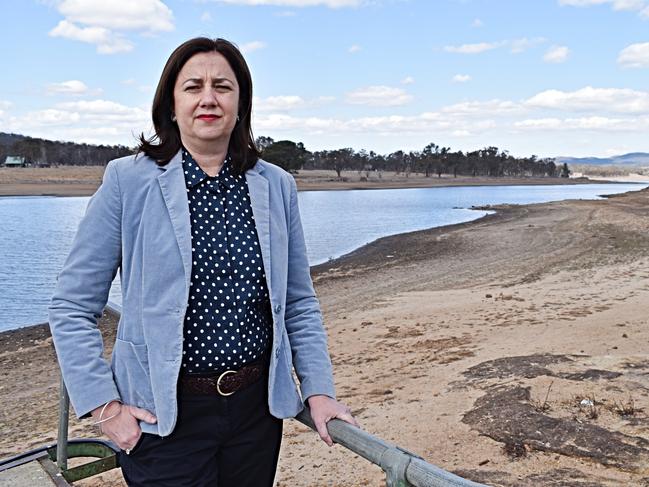 Queensland Premier Annastacia Palaszczuk at Emu Swamp Dam.