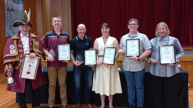 Stanthorpe Australia Day award winners L-R; Thomas Evans, Mick Mahoney, Morwenna Harslett, Fitzroy Pascoe, Kath Ives (Photo: SDRC)