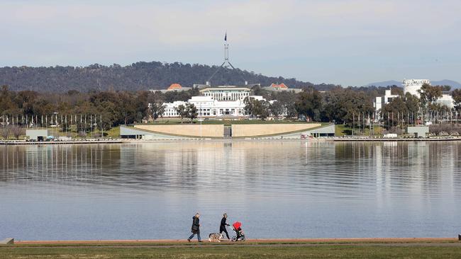 Lake Burley Griffin during the Covid-19 lockdown in Canberra. Picture: Gary Ramage