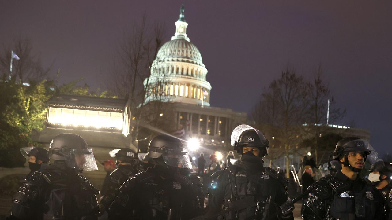 Rioters stormed the Capitol Building shortly after Congress began a joint session to formally count the results from the electoral college. Picture: Tasos Katopodis/Getty Images/AFP