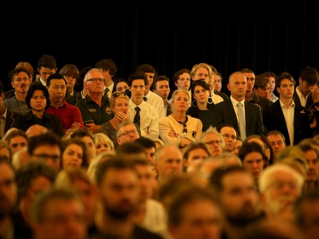 A meeting of the Trinity Grammar School Community called for the reinstatement of Deputy Head, Rohan Brown. Picture: Stuart McEvoy/The Australian