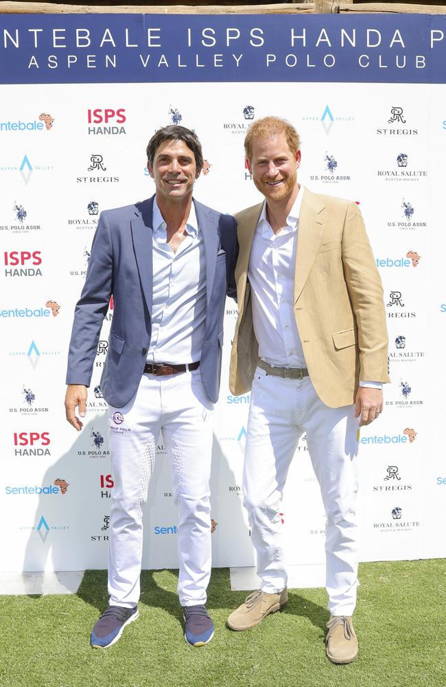 Sentebale ambassador Nacho Figueras and Prince Harry attend the 2022 Sentebale ISPS Handa Polo Cup. Picture: Getty Images for Sentebale