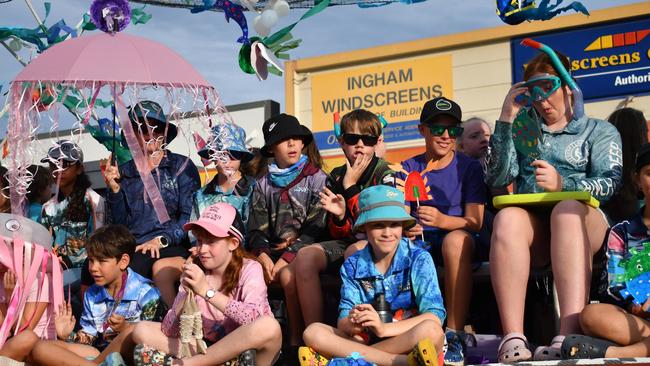 Ingham State Primary School. Photographs from the Maraka Festival Street Parade around the Ingham central business district on Saturday. In an ‘Under the Sea’-themed celebration of all things Hinchinbrook, school students, community organisations, emergency responders and contestants vying for the prized Queen and Princess titles paraded around Rotary Park in the centre of the town. Picture: Cameron Bates