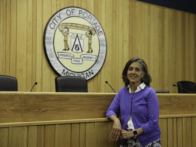 Portage Mayor Patricia Randall inside city hall in Portage, Michigan, United States. Picture: Angus Mordant