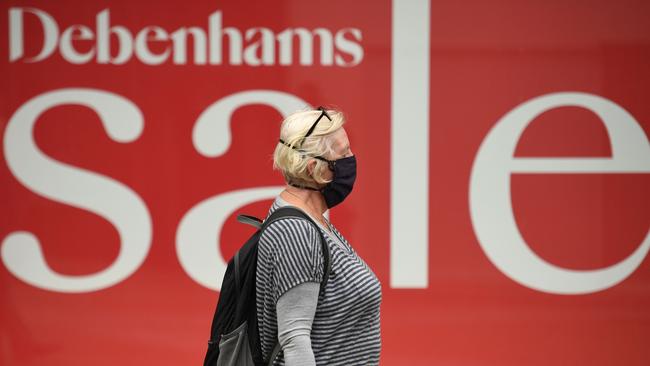 A Debenhams sale sign in Leeds. Picture: AFP