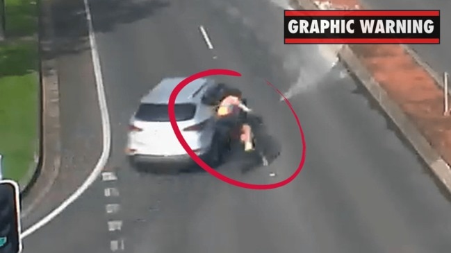 Cyclist struck by car in graphic video