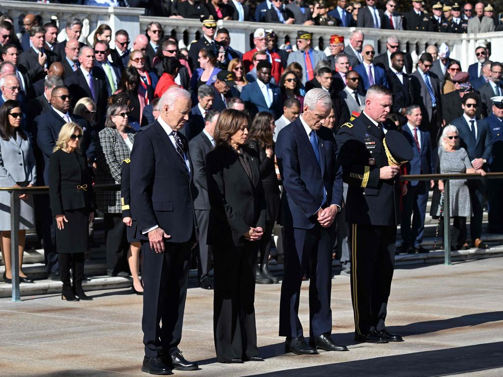 It was the president and vice president’s first appearance together since last week’s election loss. Picture: AFP