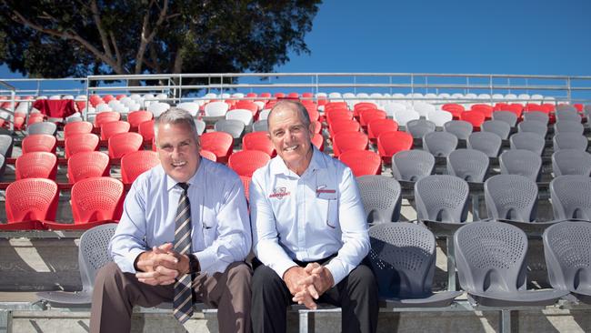 Redcliffe Dolphins' chief executive Tony Murphy and chairman Bob Jones.