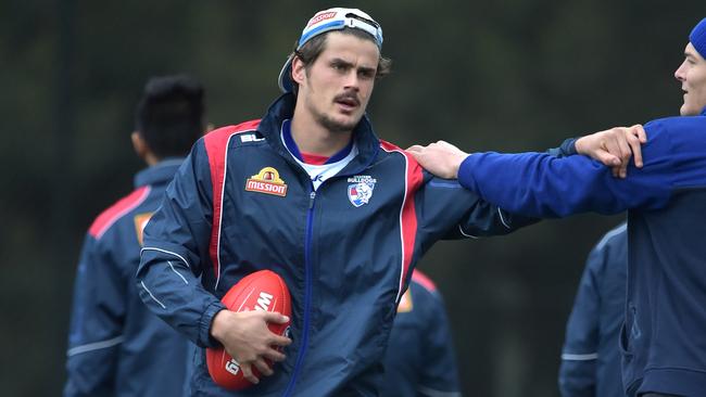 Tom Boyd at Western Bulldogs training. Picture: Jay Town