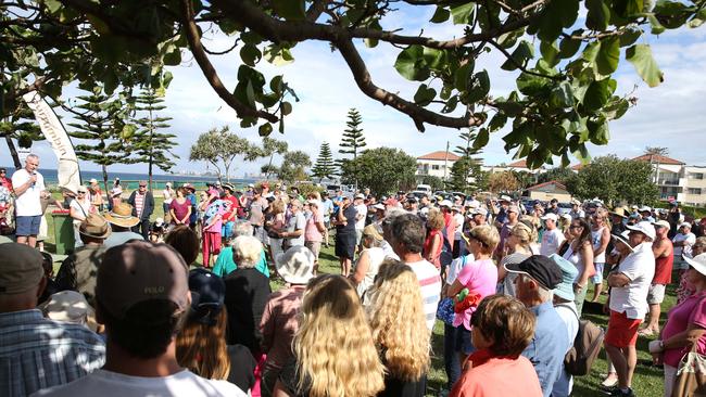 Back then: Protestors rallied over the proposed oceanway. Picture: Regi Varghese