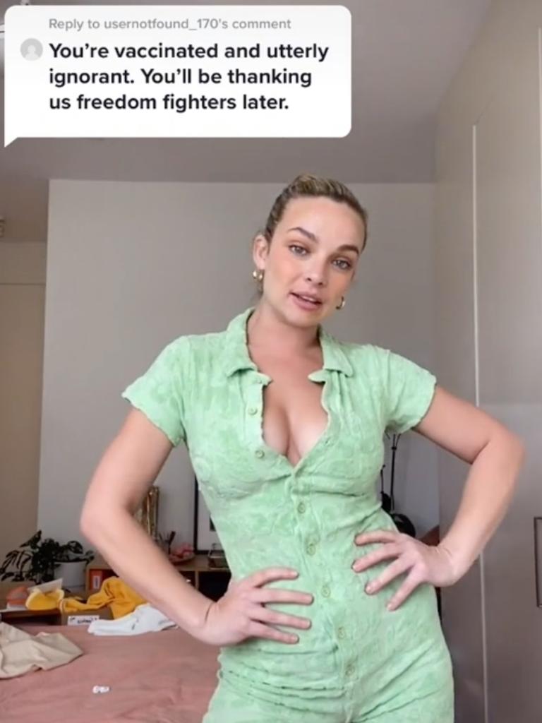 But the influencer labelled the jibe ‘ridiculous’. Picture: TikTok/abbiechatfield