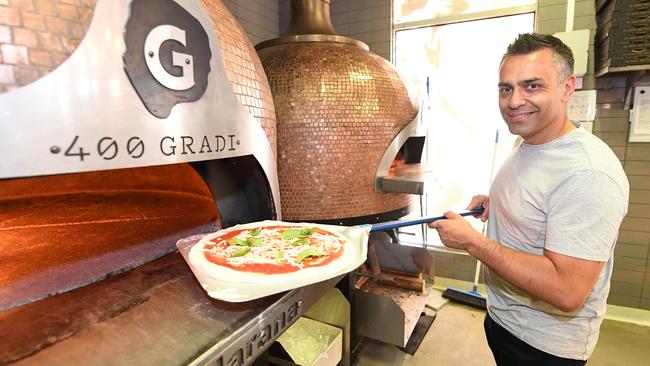 Johnny Di Francesco has opened a pop-up supermarket selling Italian staples for home. Picture: Julian Smith