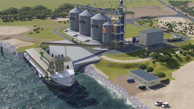 Artist impression of T-Ports Lucky Bay port development.