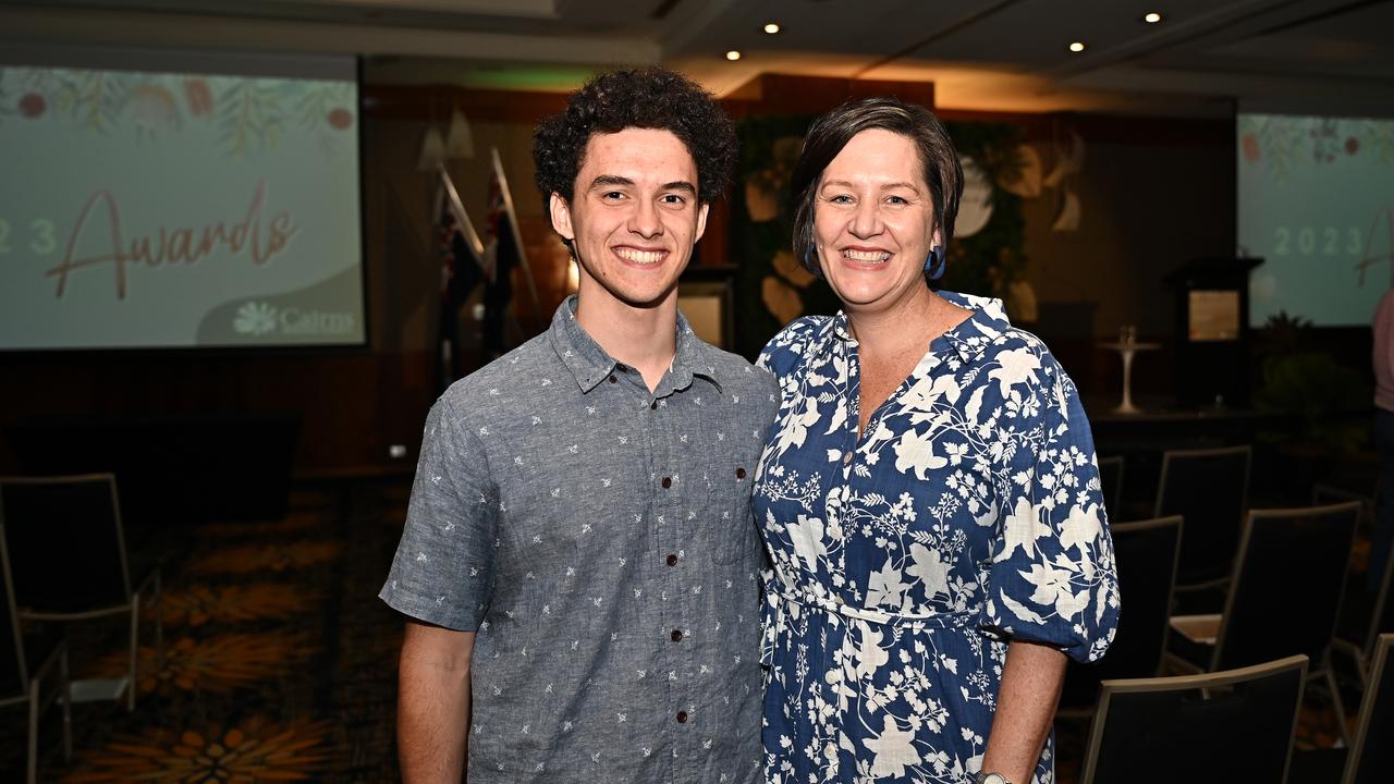 Edan Mattinson, recipient of the 2023 Young Sportsperson of the year award with Bridget Fearon. Picture Emily Barker.