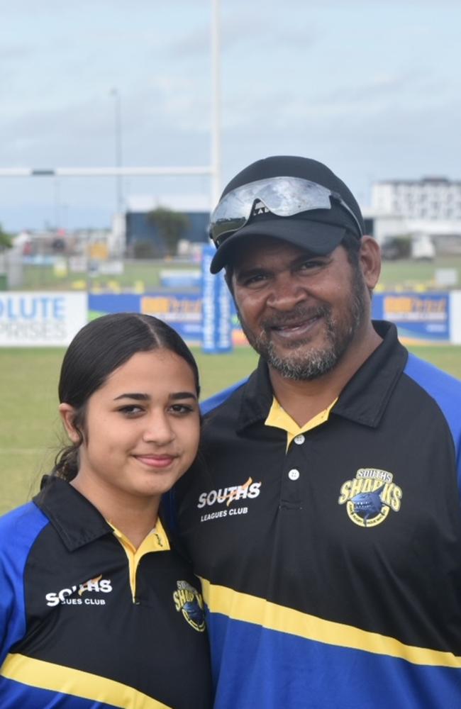 Mikayla (L) with her father and coach Naton Pitt. Picture: Matthew Forrest