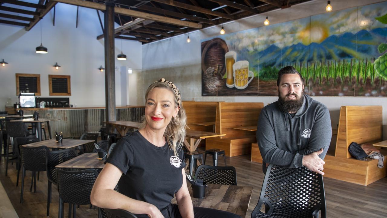 TOP DROP MOVES TO NEW SPOT: Josie Adams and Adrian Cubit from 4 Brothers Brewing have opened the brewery up in a new location on Margaret Street. Pictures: Nev Madsen.