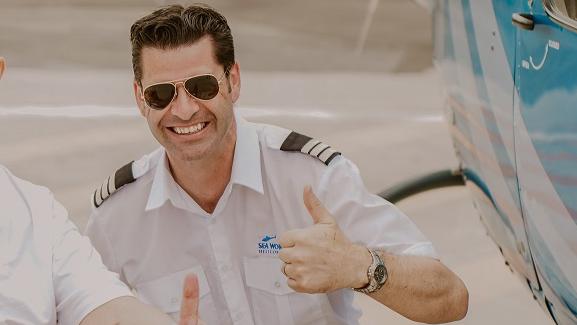 Sea World Helicopters pilot Michael James pictured in October 2022.