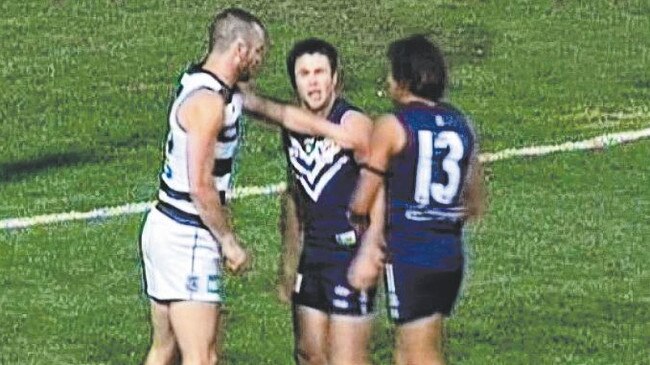 Matthew Scarlett regrets punching Fremantle’s Hayden Ballantyne even though he received a watch from a West Coast supporter later on.