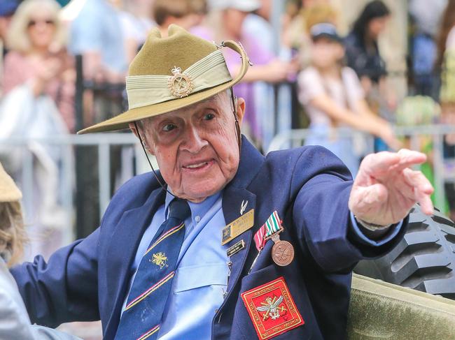 Bill Mills in Brisbane for the 2023 ANZAC Day March.Picture: NCA NewsWire / Glenn Campbell