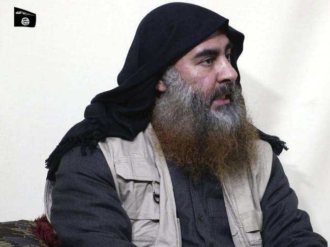 Abu Bakr al-Baghdadi died after detonating his suicide vest while trapped in a tunnel near a house. Three children died with him in the explosion. Picture: Al-Furqan media via AP, File