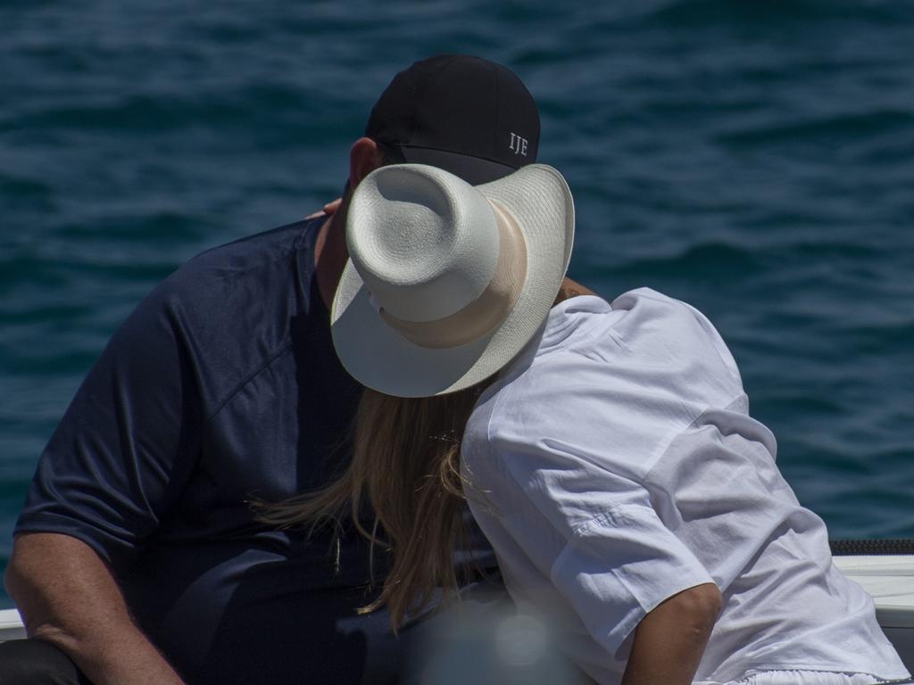 Mr Packer and Ms Lim get up close and personal in Capri, Italy. Picture: Backgrid