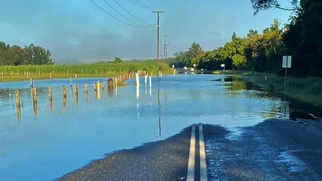 Yamba Road is closed at the Palmers Channel South Bank Road Intersection. due to flood waters.