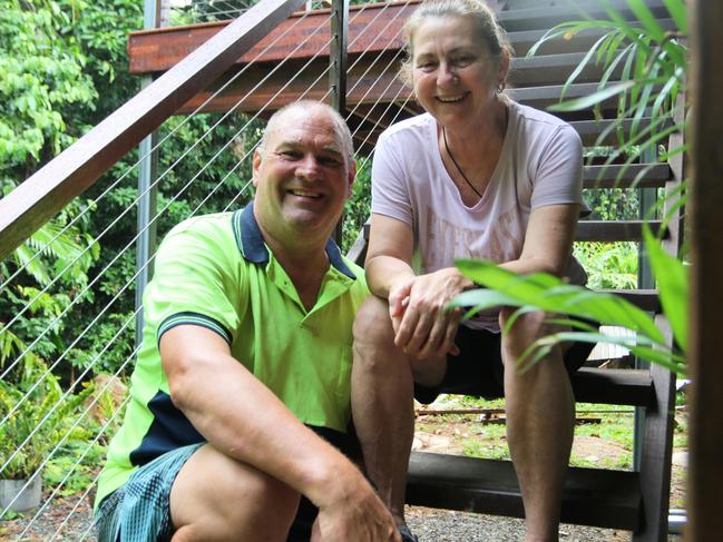 Tropical Cyclone Jasper forced Cape Tribulation residents Paul and Wilma Green out of their home more than a year ago. Picture: Samuel Davis