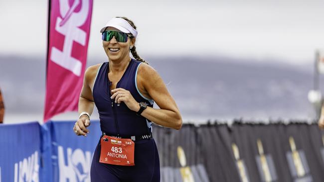 Antonia Cooper running at the Ironman 70.3 Tasmania in Hobart on Sunday 4th February. Picture: Linda Higginson