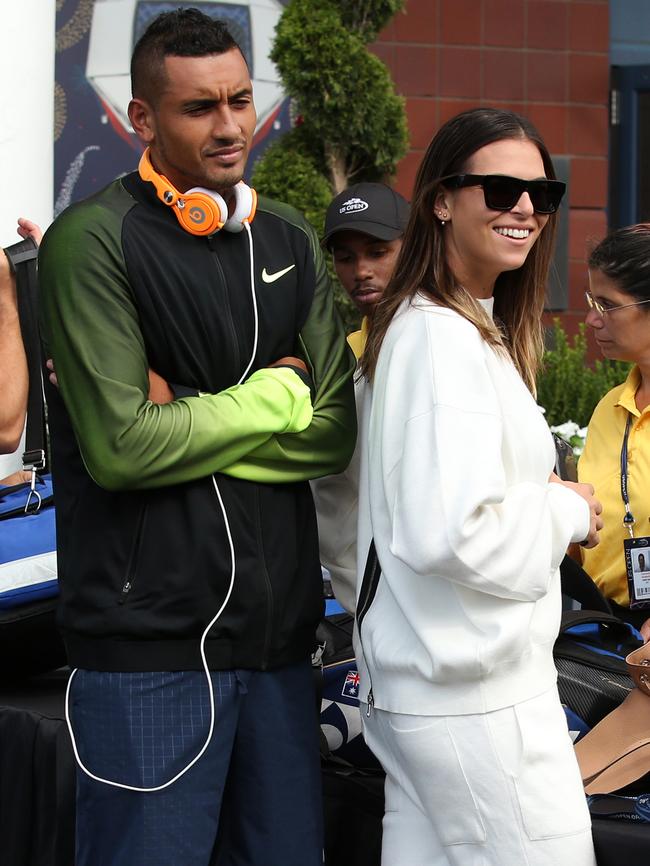 Kyrgios and Ajla Tomljanovic in New York together in 2016. Photo by Jean Catuffe/GC Images.