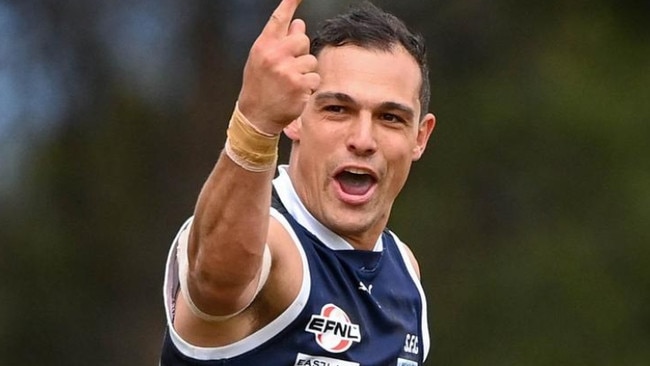 Ficorilli celebrates a goal in the 2022 Division 4 grand final. Picture: Field of View Photography