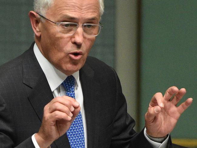 Prime Minister Malcolm Turnbull during Question Time at Parliament House in Canberra on Wednesday, Feb. 3, 2016. (AAP Image/Mick Tsikas) NO ARCHIVING