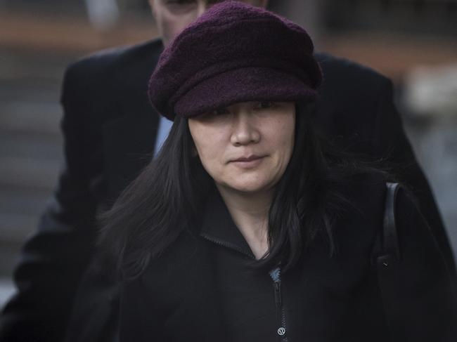 Huawei chief financial officer Meng Wanzhou leaves her home to attend a court appearance regarding her bail conditions, in Vancouver, British Columbia. Picture: AP