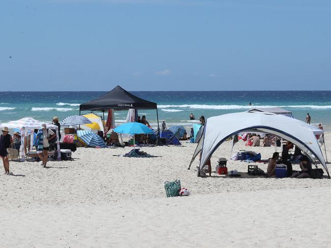 People enjoying Australia day at the Currumbin Beach. Picture Mike Batterham