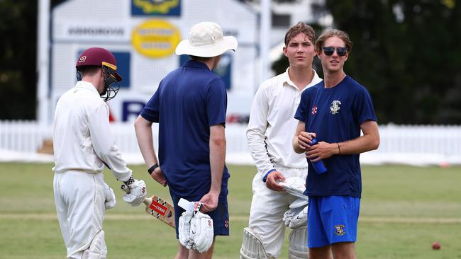 Action during the game between Marist College Ashgrove and St Laurence's. Picture: Tertius Pickard